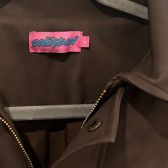 Edikted Mori Oversized Faux Dark
Leather Jacket in size small - Picture 7 of 16